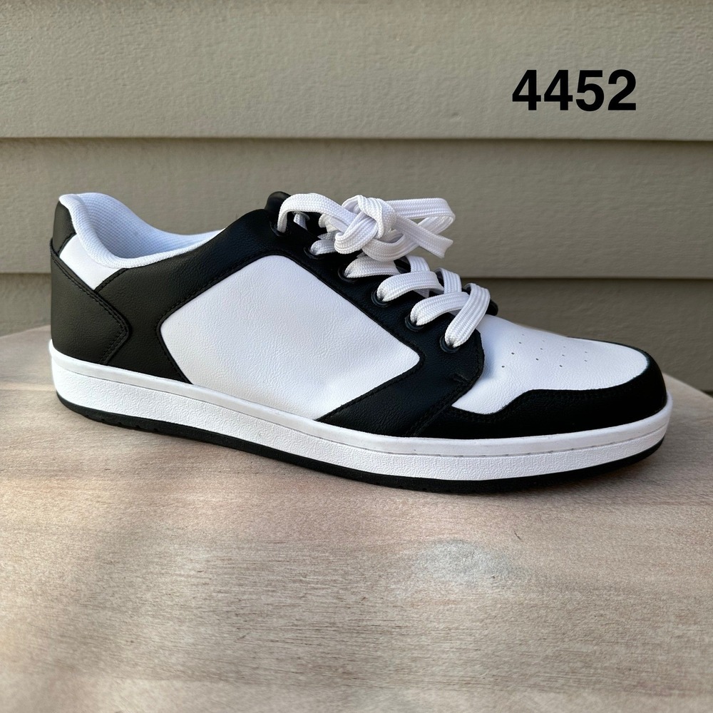 Guess Mens Low Top Sneakers Size 11 Black White Colorblock Faux Leather Shoes